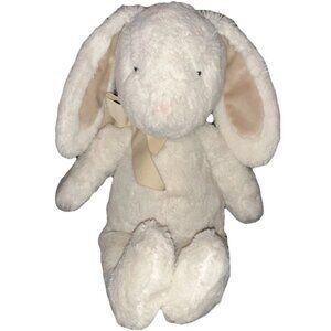 Pottery Barn Kids Bunny Bow White Tan Ears Stuffed Plush Animal Toy Lovey 2015
